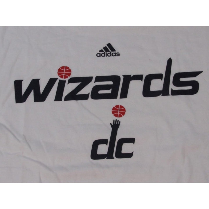 Washington Wizards DC Mens Size M Medium White Long Sleeve Adidas Shirt Image 3