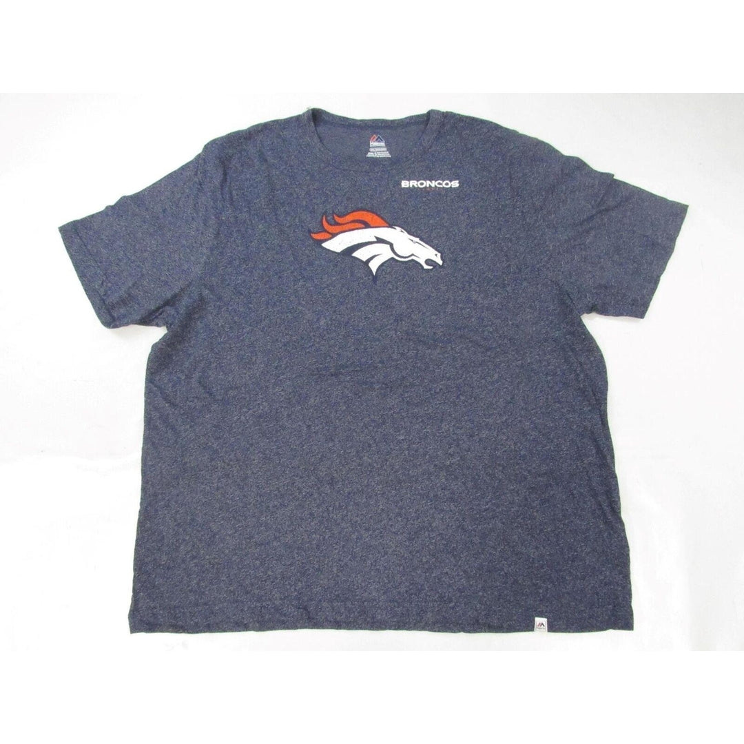 Denver Broncos Mens Size 3XL 3XLarge Heather Blue Majestic Shirt Image 1