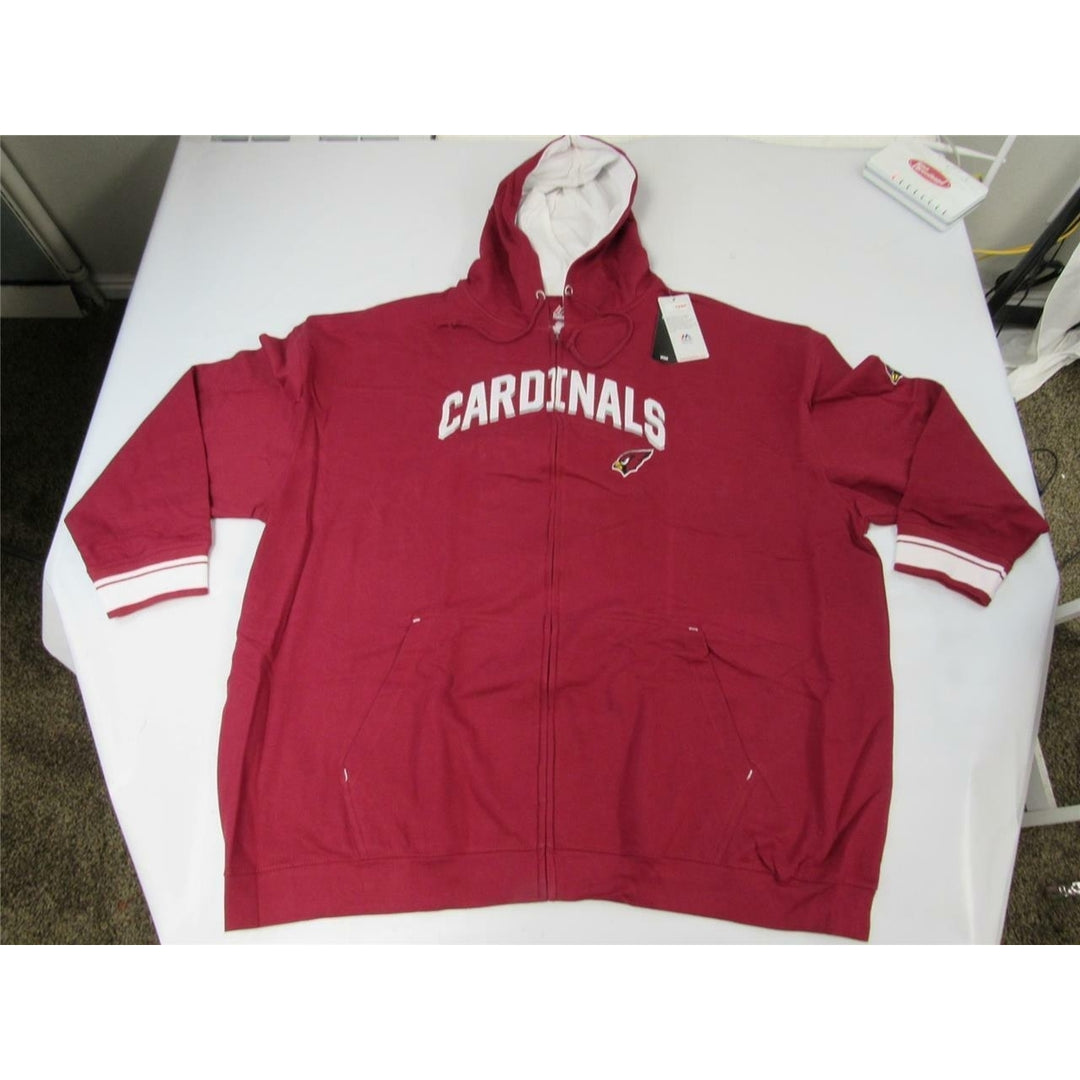 Arizona Cardinals Mens Size 6XL Full Zip Majestic Hoodie Jacket Image 2