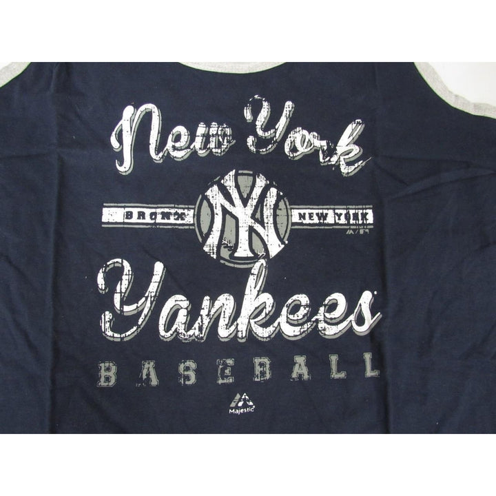 York Yankees Womens Plus Size 1X Majestic Blue Muscle Tee Tank Top shirt Image 2