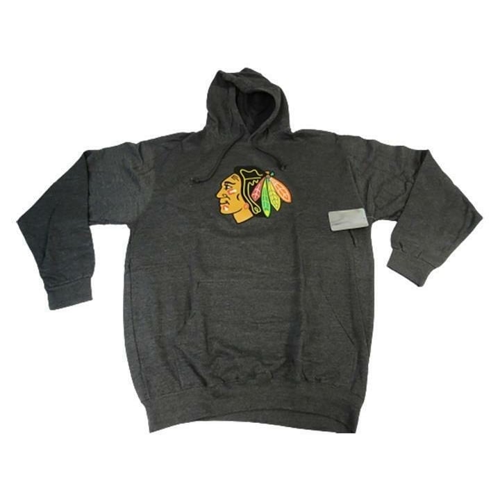 Chicago Blackhawks Mens Size XLarge XL-Tall Gray Majestic Hoodie Image 1