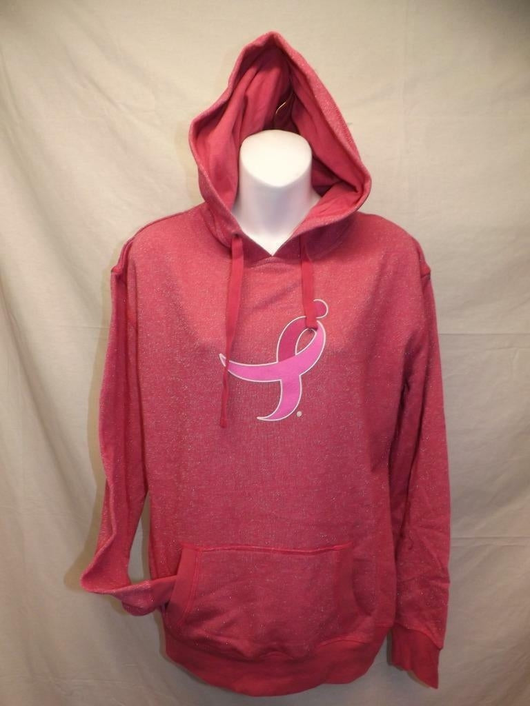 Susan G. Komen Cancer Awareness Womens Size M Medium Pink Shiny Hoodie Image 1