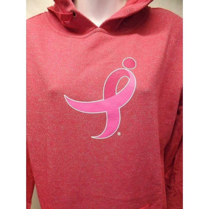 Susan G. Komen Cancer Awareness Womens Size M Medium Pink Shiny Hoodie Image 2