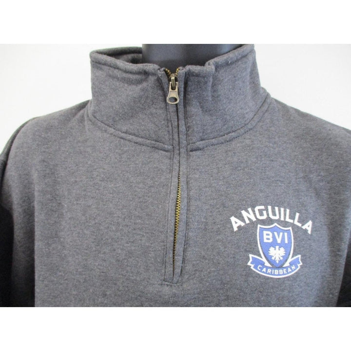 Anguilla BVI Caribbean Adult Mens Size M Medium 1/4 Zip-Jacket Image 4