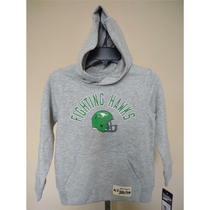 North Dakota Fighting Hawks Kids Size M Medium 5/6 Gray Hoodie 35 Image 1