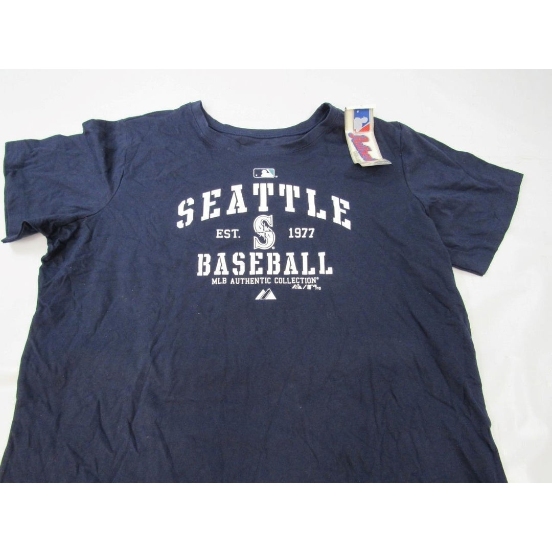 Seattle Mariners Womens Plus Size 1X Blue Majestic Shirt Image 2