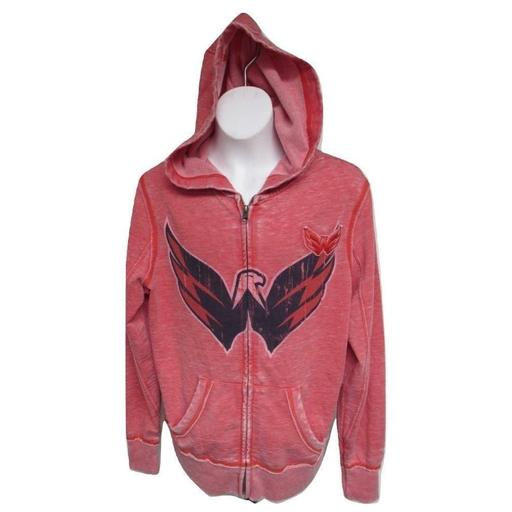 Washington Capitals Womens Size S Small Majestic Red Full Zip Jacket Hoodie Image 1