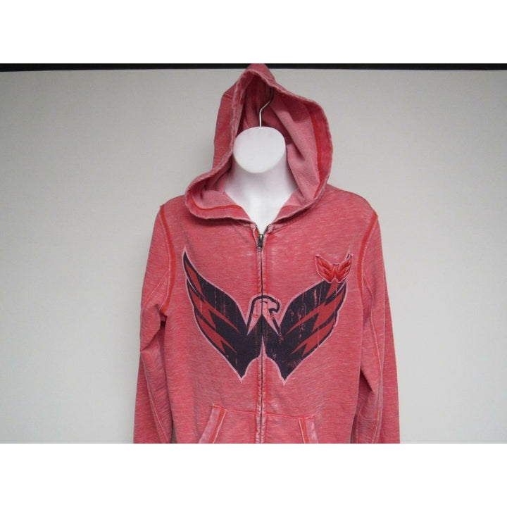 Washington Capitals Womens Size S Small Majestic Red Full Zip Jacket Hoodie Image 3