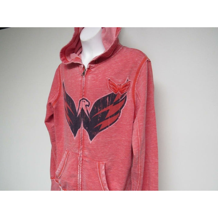 Washington Capitals Womens Size S Small Majestic Red Full Zip Jacket Hoodie Image 4