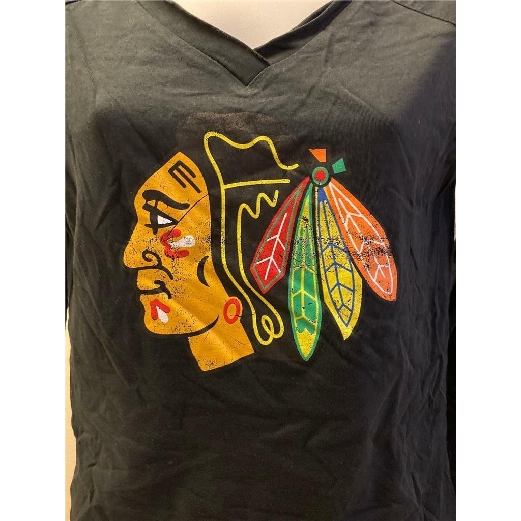 Chicago Blackhawks Womens Size XS Black Long Sleeve Shirt Image 3