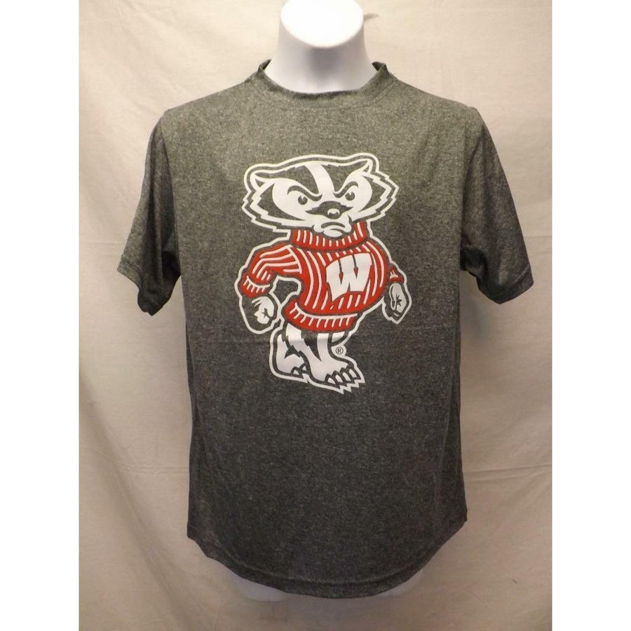 Wisconsin Badgers Youth Size L Large Grey Performance Shirt Image 1