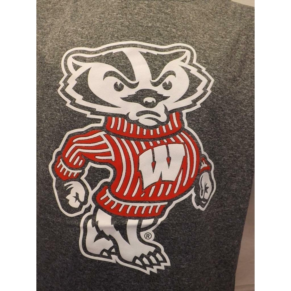 Wisconsin Badgers Youth Size L Large Grey Performance Shirt Image 2