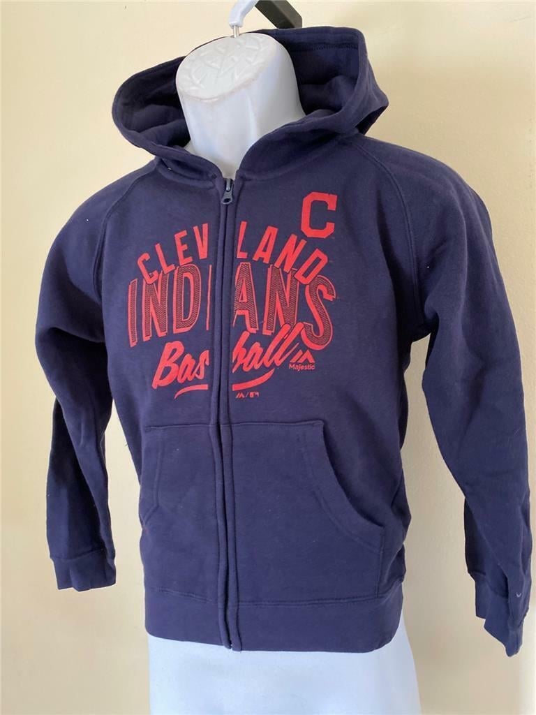 Cleveland Indians Youth Size M Medium Blue Full Zip Hoodie Image 2