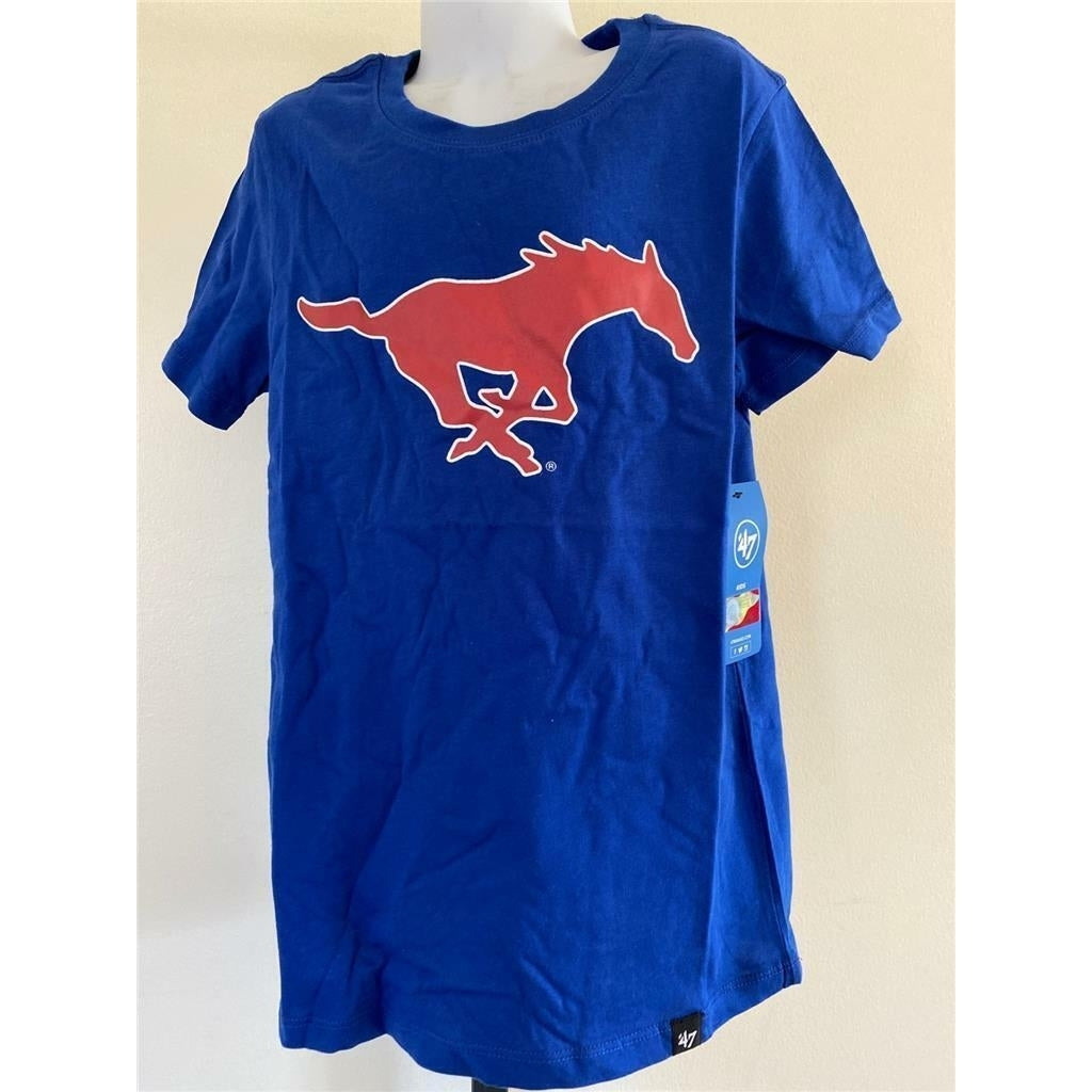 Southern Methodist Mustangs Youth Size M Medium Blue Shirt Image 2