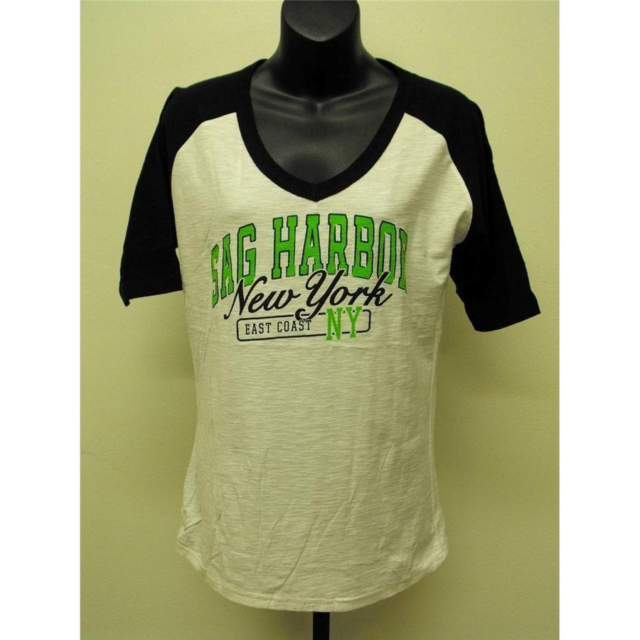 Sag Harbor NY York Womens Size M Medium V-Neck Shirt Image 1