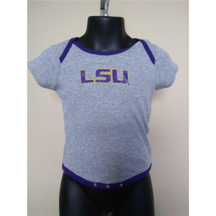 LSU Tigers Infants Size 0/3 Months Gray Creeper Image 1