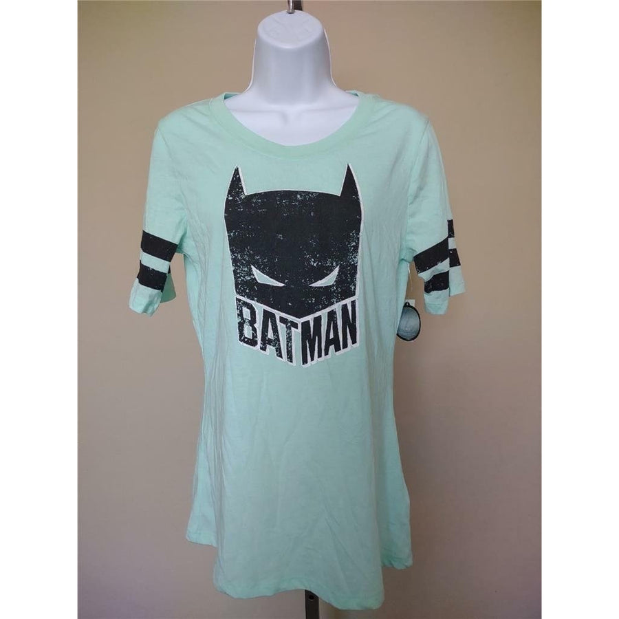 Batman Womens Size L Large 11/13 Mint Green Shirt Image 1