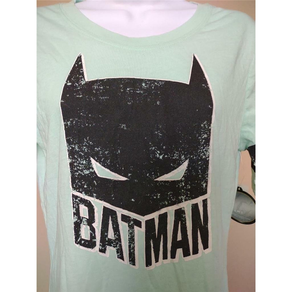 Batman Womens Size L Large 11/13 Mint Green Shirt Image 2