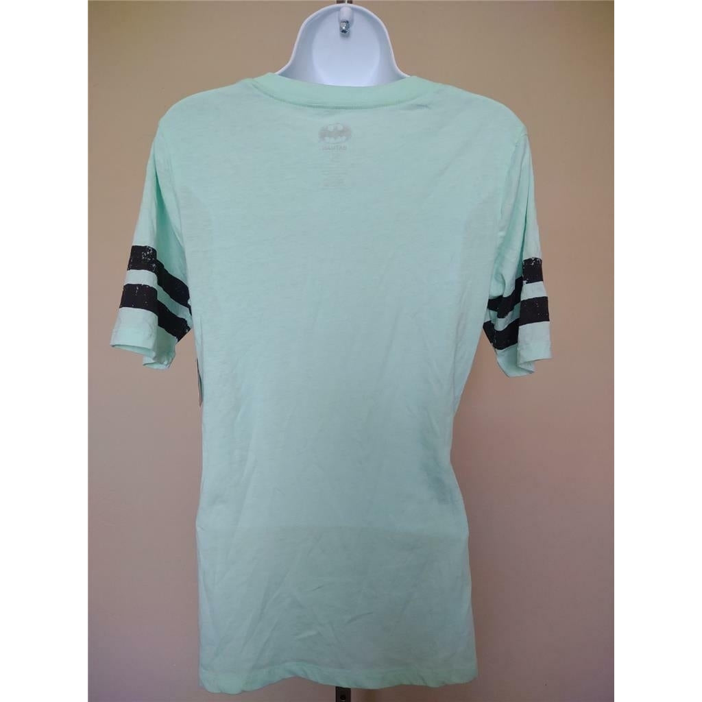 Batman Womens Size L Large 11/13 Mint Green Shirt Image 3