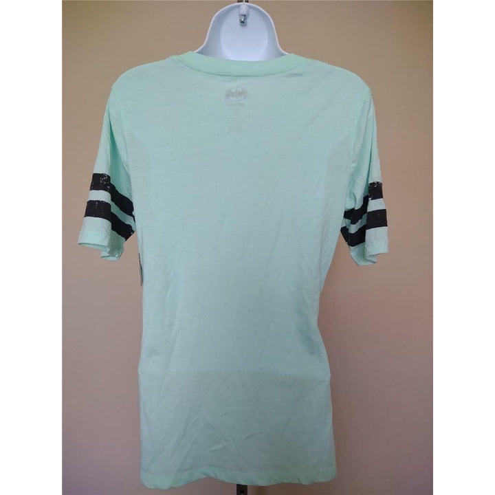 Batman Womens Size L Large 11/13 Mint Green Shirt Image 3