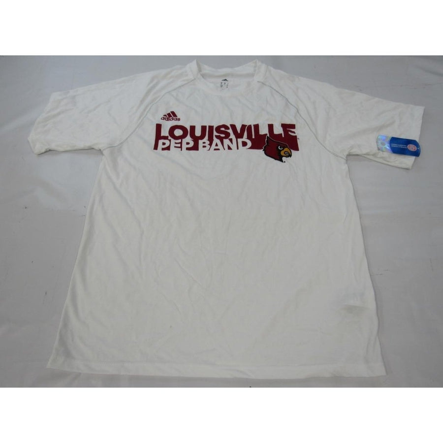 Louisville Cardinals Pep Band Mens Size S White Adidas Climalite Shirt Image 1