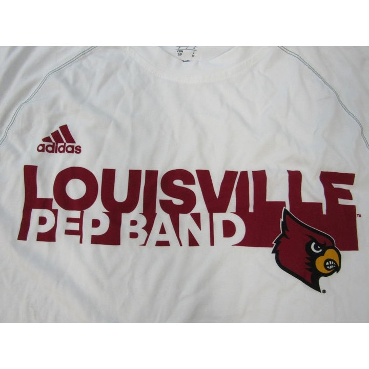 Louisville Cardinals Pep Band Mens Size S White Adidas Climalite Shirt Image 3