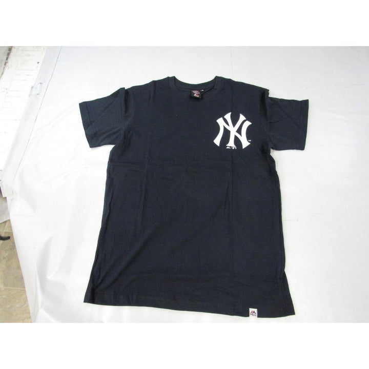 York Yankees Mens Size M Medium Blue Majestic Shirt Image 4