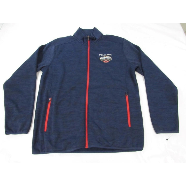 Orleans Pelicans Mens Size L Large Blue Polyester Full-Zip Jacket Image 1