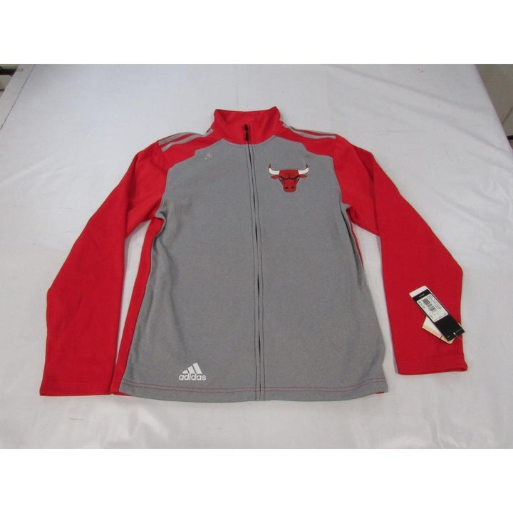 Chicago Bulls Mens Size S Red Gray Adidas Climawarm Full-Zip Jacket 75 Image 1