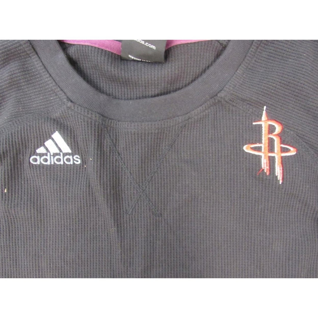 Houston Rockets Mens Size 2XL 2XLarge Adidas Black Long Sleeved Shirt Image 3