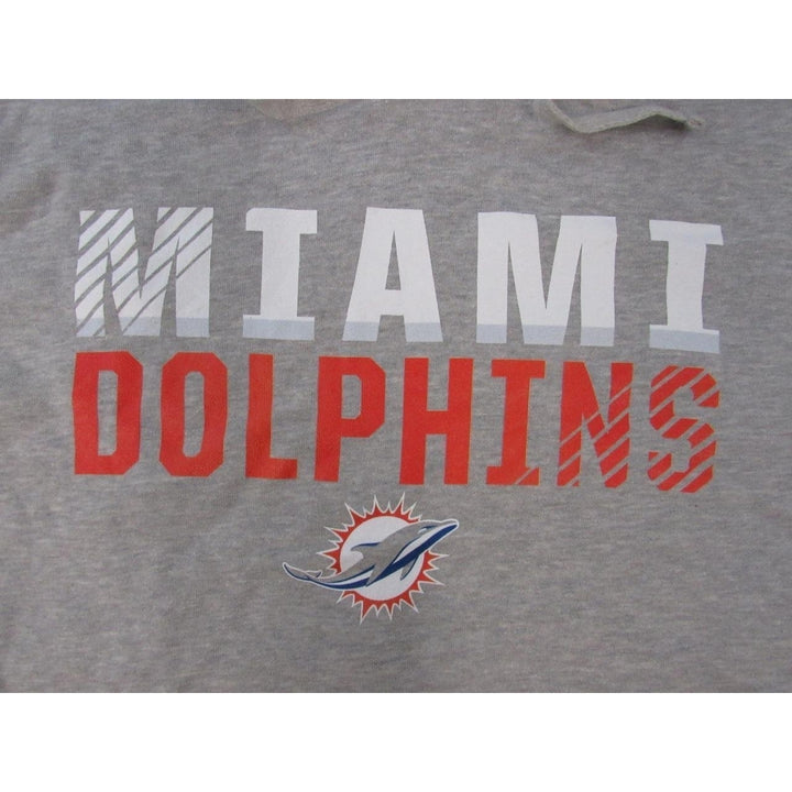 Miami Dolphins Mens Size L Large Light Gray Hoodie Image 3