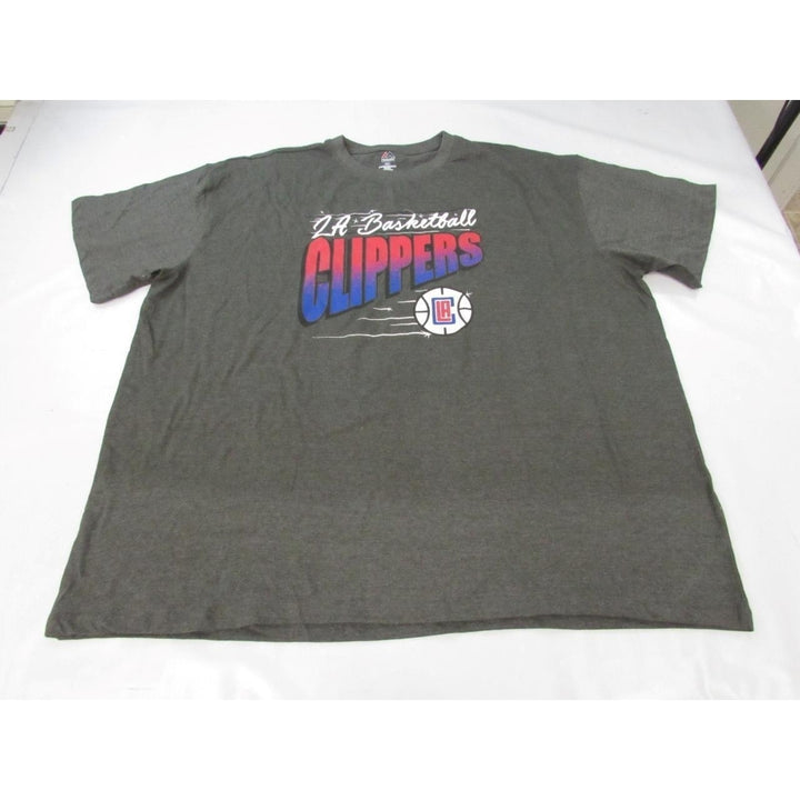 Los Angeles Clippers Basketball Mens Size 4XL 4XLarge Gray Majestic Shirt Image 1