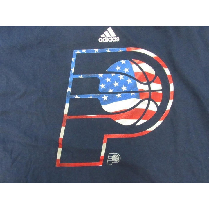 Indiana Pacers Mens Size 2XL Blue Patriotic Adidas Go-To-Tee Shirt Image 3