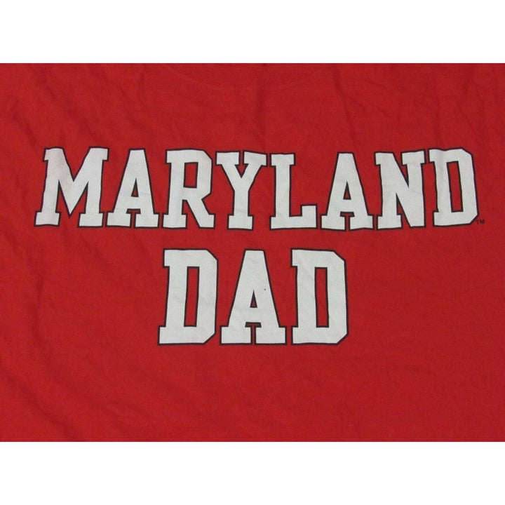 Maryland Terrapins Dad Mens Size 5XL-Tall 5XLarge-Tall Red Long Sleeve Shirt Image 3