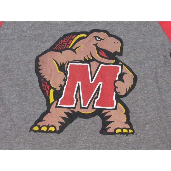 University of Maryland Terrapins Mens Size S Gray/Red Long Sleeve Shirt Image 3