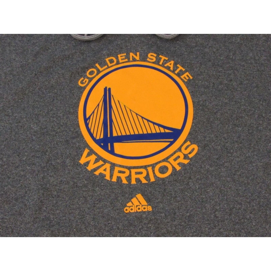 Golden State Warriors Mens Size XL Adidas Gray Climawarm Hoodie Image 4