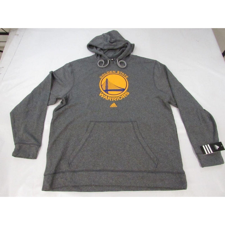 Golden State Warriors Mens Size XL Adidas Gray Climawarm Hoodie Image 6