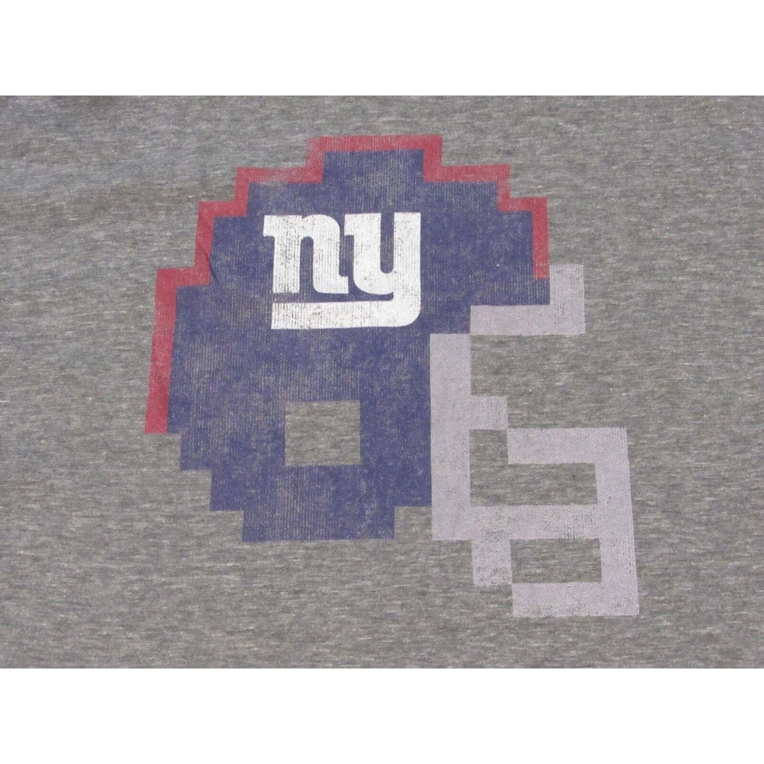 York Giants Mens Size M Medium Heather Gray Shirt w/ Distressed Print Image 3