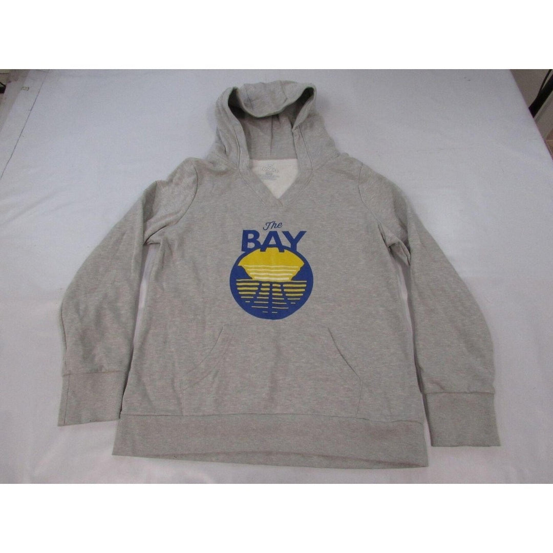 Golden State Warriors "The Bay" Womens Size L Large Gray V-Neck Hoodie Image 1