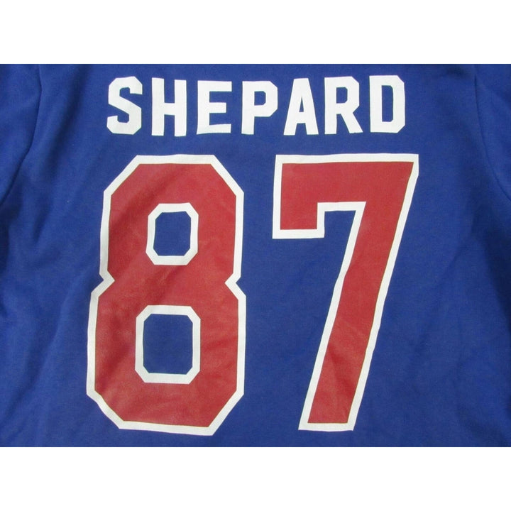 York Giants 87 Sterling Shepard Mens Size M Medium Blue Hoodie Image 4