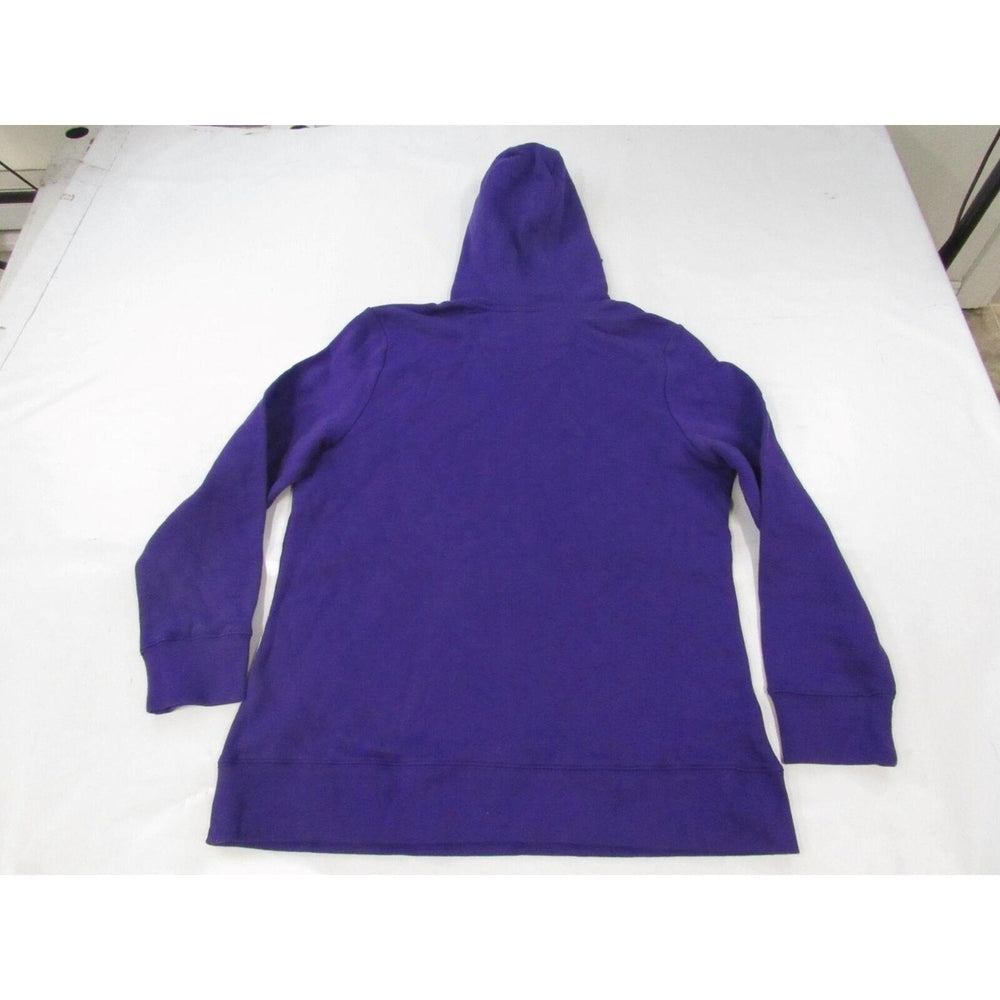 York University Violets Womens Size XL Purple Hoodie w/ Distressed Print Image 2