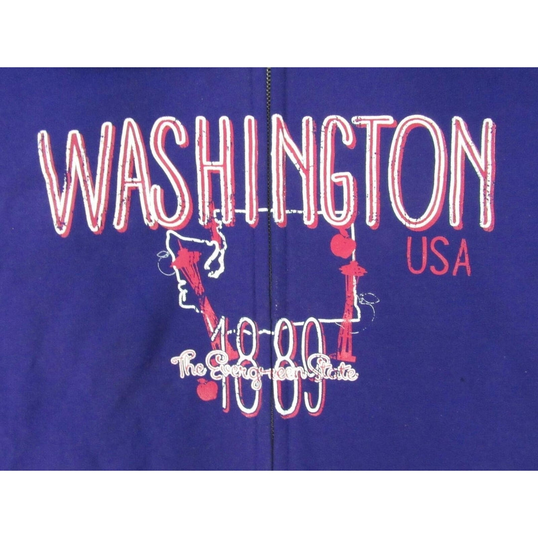 Washington USA 1889 Womens Size XL Purple Full-Zip Jacket Hoodie Image 3