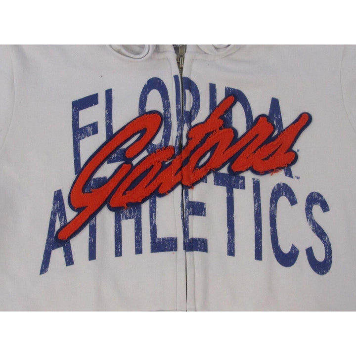 Florida Gators Womens Size S Small Distressed White Full-Zip Jacket Hoodie Image 6