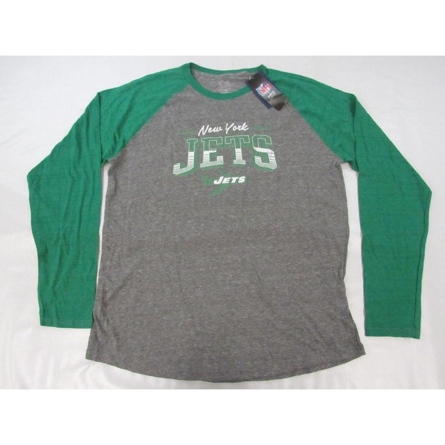 York Jets Mens Size XL XLarge Heather Gray/Green Long Sleeve Shirt Image 1