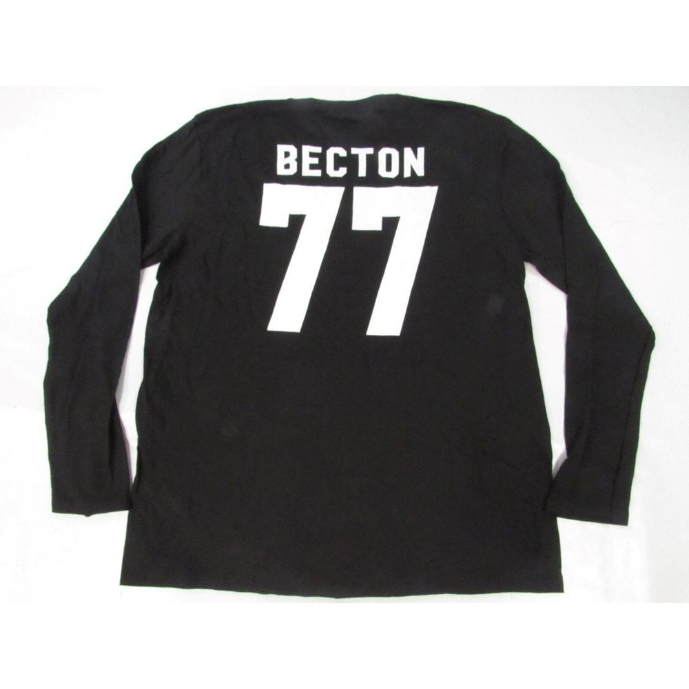 York Jets 77 Mekhi Becton Mens Size XL XLarge Black Long Sleeve Shirt Image 2