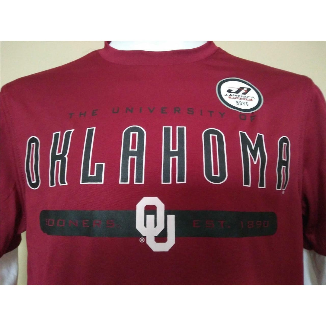 Minor Flaws Oklahoma Sooners Youth Boys Size S Red J. America Athletic Shirt Image 2