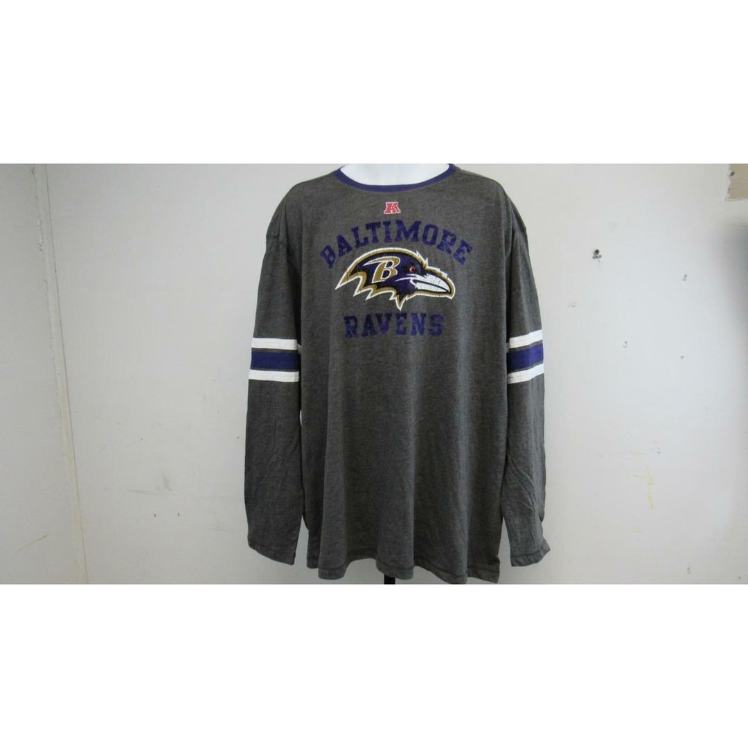 Baltimore Ravens Mens Size 3XL 3XLarge Gray Long Sleeve Shirt Image 6