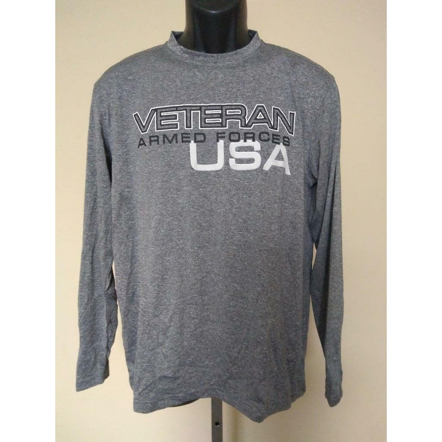 Veteran Armed Forces USA Mens Size M Medium Gray J America Athletic Shirt Image 1