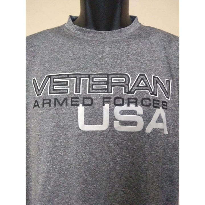 Veteran Armed Forces USA Mens Size M Medium Gray J America Athletic Shirt Image 2