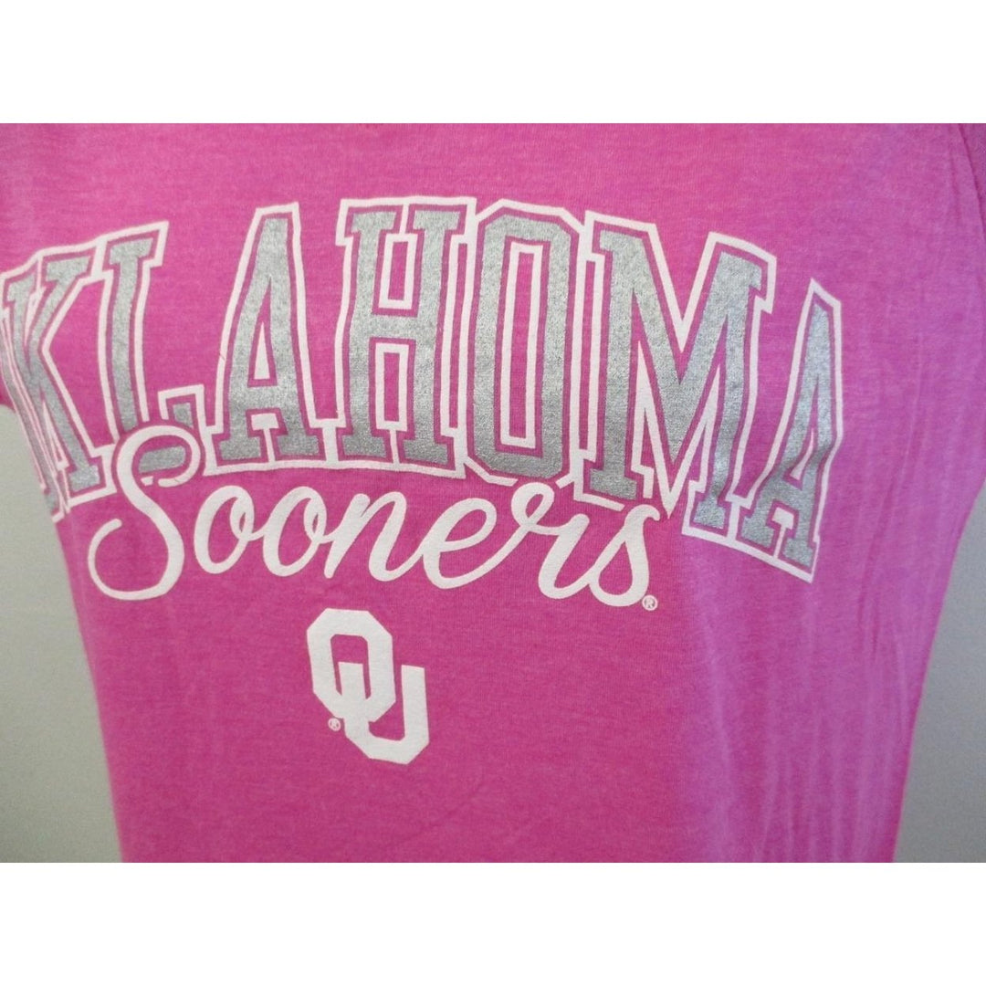 Oklahoma Sooners Adult Womens Size M Medium Pink Shirt Image 3